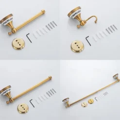 Antique Bronze Bathroom Hardware Set, Brass Adjustable Towel Rack, Toilet Roll Paper Holder, Hand Towel Holder, Hook, Bathroom Accessories Set Wall Mounted