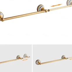 Antique Bronze Bathroom Hardware Set, Brass Adjustable Towel Rack, Toilet Roll Paper Holder, Hand Towel Holder, Hook, Bathroom Accessories Set Wall Mounted