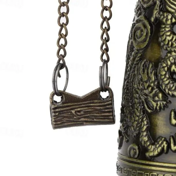Antique Bronze Dragon Bell - Majestic Feng Shui Decor - Hand-Crafted Metal Ornament for Collectors & Home Aesthetics