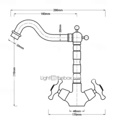 Antique Copper Bathroom Sink Faucet,Centerset Two Handles One Hole Bath Taps with Hot and Cold Switch and Ceramic Valve