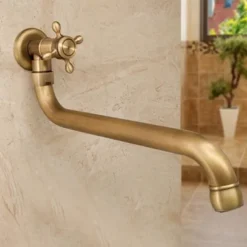 Antique Copper Outdoor Faucet Lengthened Single Cold Faucet Mop Pool Outdoor Wall-mounted Faucet Rotatable