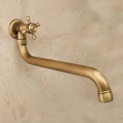 Antique Copper Outdoor Faucet Lengthened Single Cold Faucet Mop Pool Outdoor Wall-mounted Faucet Rotatable