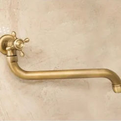 Antique Copper Outdoor Faucet Lengthened Single Cold Faucet Mop Pool Outdoor Wall-mounted Faucet Rotatable