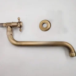 Antique Copper Outdoor Faucet Lengthened Single Cold Faucet Mop Pool Outdoor Wall-mounted Faucet Rotatable