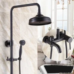 Antique Shower System Faucet Combo Set, 8