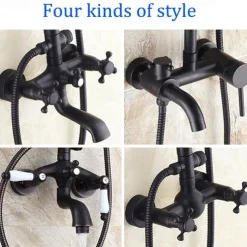 Antique Shower System Faucet Combo Set, 8