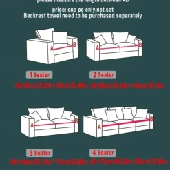 Anti-Slip Cat Scratch Resistant Elastic Sofa Cover with Skirt Hem - Durable and Stylish Furniture Protector for Living Rooms and Pet-Friendly Homes.