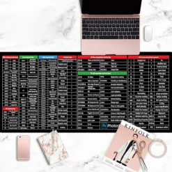 Anti-Slip Keyboard Pad, Quick Key Super Large Keyboard Anti Slip Pads, Keyboard Anti Slip Pads, Shortcuts Mouse Pad Large Water-Proof with Office Software Shortcuts Pattern