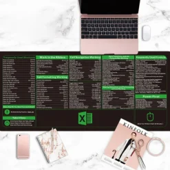 Anti-Slip Keyboard Pad, Quick Key Super Large Keyboard Anti Slip Pads, Keyboard Anti Slip Pads, Shortcuts Mouse Pad Large Water-Proof with Office Software Shortcuts Pattern