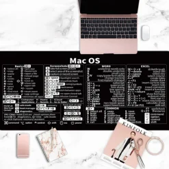 Anti-Slip Keyboard Pad, Quick Key Super Large Keyboard Anti Slip Pads, Keyboard Anti Slip Pads, Shortcuts Mouse Pad Large Water-Proof with Office Software Shortcuts Pattern