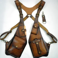 Anti-theft Harness Hidden Underarm Strap Wallet Holster Bag Faux Leather Double Shoulder Armpit Pocket Outdoors Sport Vest Accessories