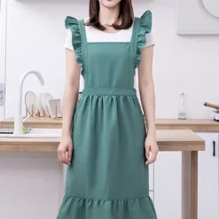 Apron, Kitchen, Household Cooking Special Double-Layer Waterproof and Oil Proof Fabric, Cute Princess Style Women's Apron