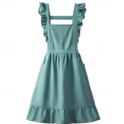 Apron, Kitchen, Household Cooking Special Double-Layer Waterproof and Oil Proof Fabric, Cute Princess Style Women's Apron