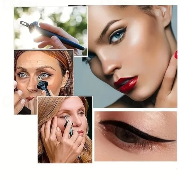 Arcbelle Eyeliner Set - Multi-Purpose Make-Up Application Tool,Easy Application Eyeliner Pen with Silicone Tool for Precise Eye and Lip