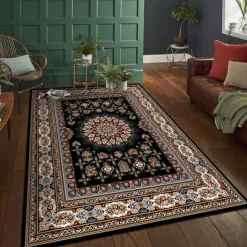 Area Rug Carpet Exotic Ethnic Style Floor Mat American Persian Multicolored Flowers in Retro Style Living Room Hotel Homestay Home Bedroom Full Carpet