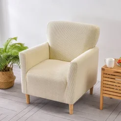 Armchair Cover Slipcover T-shaped Jacquard Corn Fleece Tub Chair for Living Room Bedroom Office Elastic Single Sofa Covers Home Bar Counter