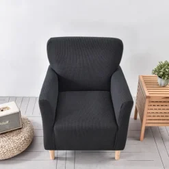 Armchair Cover Slipcover T-shaped Jacquard Corn Fleece Tub Chair for Living Room Bedroom Office Elastic Single Sofa Covers Home Bar Counter
