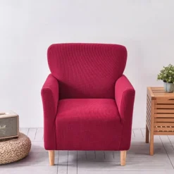 Armchair Cover Slipcover T-shaped Jacquard Corn Fleece Tub Chair for Living Room Bedroom Office Elastic Single Sofa Covers Home Bar Counter