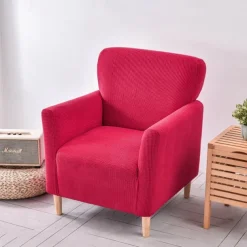 Armchair Cover Slipcover T-shaped Jacquard Corn Fleece Tub Chair for Living Room Bedroom Office Elastic Single Sofa Covers Home Bar Counter