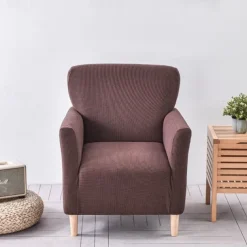 Armchair Cover Slipcover T-shaped Jacquard Corn Fleece Tub Chair for Living Room Bedroom Office Elastic Single Sofa Covers Home Bar Counter