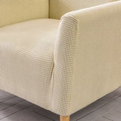 Armchair Cover Slipcover T-shaped Jacquard Corn Fleece Tub Chair for Living Room Bedroom Office Elastic Single Sofa Covers Home Bar Counter
