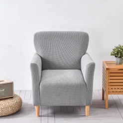 Armchair Cover Slipcover T-shaped Jacquard Corn Fleece Tub Chair for Living Room Bedroom Office Elastic Single Sofa Covers Home Bar Counter