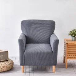 Armchair Cover Slipcover T-shaped Jacquard Corn Fleece Tub Chair for Living Room Bedroom Office Elastic Single Sofa Covers Home Bar Counter
