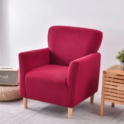 Armchair Cover Slipcover T-shaped Jacquard Corn Fleece Tub Chair for Living Room Bedroom Office Elastic Single Sofa Covers Home Bar Counter