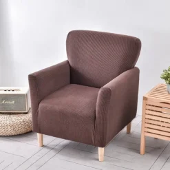 Armchair Cover Slipcover T-shaped Jacquard Corn Fleece Tub Chair for Living Room Bedroom Office Elastic Single Sofa Covers Home Bar Counter