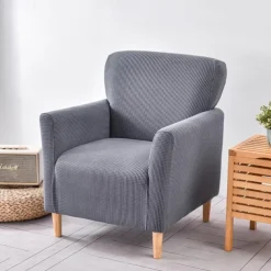 Armchair Cover Slipcover T-shaped Jacquard Corn Fleece Tub Chair for Living Room Bedroom Office Elastic Single Sofa Covers Home Bar Counter