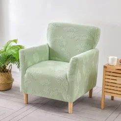 Armchair Cover Tub Chair Slipcover T-shaped Jacquard for Living Room Bedroom Office Elastic Single Sofa Covers Home Bar Counter
