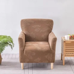 Armchair Cover Tub Chair Slipcover T-shaped Jacquard for Living Room Bedroom Office Elastic Single Sofa Covers Home Bar Counter
