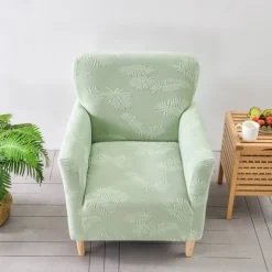 Armchair Cover Tub Chair Slipcover T-shaped Jacquard for Living Room Bedroom Office Elastic Single Sofa Covers Home Bar Counter