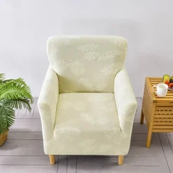 Armchair Cover Tub Chair Slipcover T-shaped Jacquard for Living Room Bedroom Office Elastic Single Sofa Covers Home Bar Counter