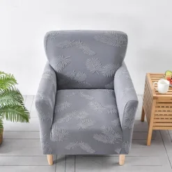 Armchair Cover Tub Chair Slipcover T-shaped Jacquard for Living Room Bedroom Office Elastic Single Sofa Covers Home Bar Counter