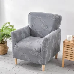 Armchair Cover Tub Chair Slipcover T-shaped Jacquard for Living Room Bedroom Office Elastic Single Sofa Covers Home Bar Counter