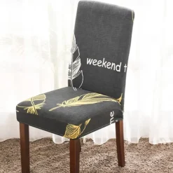 Arrival Super Fit Stretch Removable Washable Short Dining Chair Protector Cover Seat Slipcover for Hotel Dining Room Ceremony Banquet Wedding Party