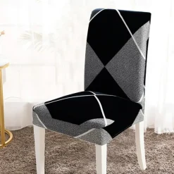 Arrival Super Fit Stretch Removable Washable Short Dining Chair Protector Cover Seat Slipcover for Hotel Dining Room Ceremony Banquet Wedding Party