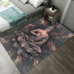 Art Buddha Boho Area Rug Non Slip Floor Mat Bedside Livingroom Bedroom Indoor Outdoor