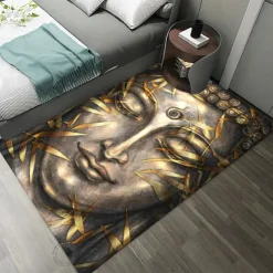 Art Buddha Boho Area Rug Non Slip Floor Mat Bedside Livingroom Bedroom Indoor Outdoor