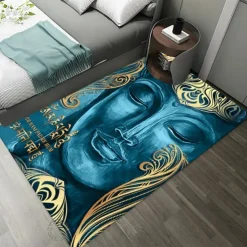 Art Buddha Boho Area Rug Non Slip Floor Mat Bedside Livingroom Bedroom Indoor Outdoor
