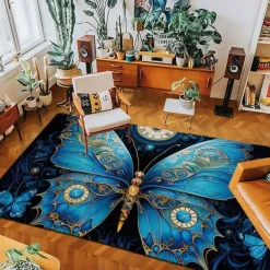 Art Butterfly Area Rug Kitchen Mat Non-Slip Oil Proof Floor Mat Livingroom Rug Indoor Outdoor Mat Bedroom Decor Bathroom Mat Entrance Rug Door Mat