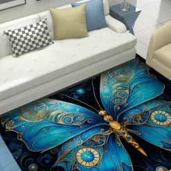 Art Butterfly Area Rug Kitchen Mat Non-Slip Oil Proof Floor Mat Livingroom Rug Indoor Outdoor Mat Bedroom Decor Bathroom Mat Entrance Rug Door Mat
