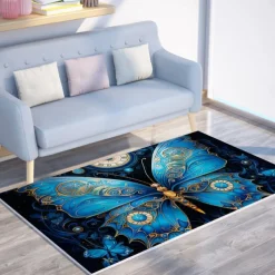 Art Butterfly Area Rug Kitchen Mat Non-Slip Oil Proof Floor Mat Livingroom Rug Indoor Outdoor Mat Bedroom Decor Bathroom Mat Entrance Rug Door Mat