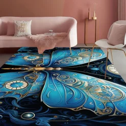 Art Butterfly Area Rug Kitchen Mat Non-Slip Oil Proof Floor Mat Livingroom Rug Indoor Outdoor Mat Bedroom Decor Bathroom Mat Entrance Rug Door Mat