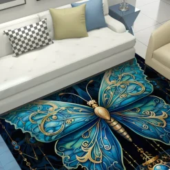 Art Butterfly Area Rug Kitchen Mat Non-Slip Oil Proof Floor Mat Livingroom Rug Indoor Outdoor Mat Bedroom Decor Bathroom Mat Entrance Rug Door Mat