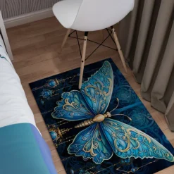 Art Butterfly Area Rug Kitchen Mat Non-Slip Oil Proof Floor Mat Livingroom Rug Indoor Outdoor Mat Bedroom Decor Bathroom Mat Entrance Rug Door Mat