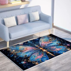 Art Butterfly Area Rug Kitchen Mat Non-Slip Oil Proof Floor Mat Livingroom Rug Indoor Outdoor Mat Bedroom Decor Bathroom Mat Entrance Rug Door Mat