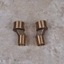 Art Deco Antique Brass Sprinkle Sink Faucets, Wall Mount Two Handles Two Holes Kitchen Faucet with Hot and Cold Water Switch