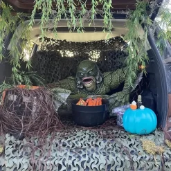 Art Deco Creature from the Black Lagoon-Inspired Monster Wall Hanging Ornament, General Fit PC Polycarbonate Lizard Man Decor, Non-Electric Movie Themed Craft without Feathers - 1pc